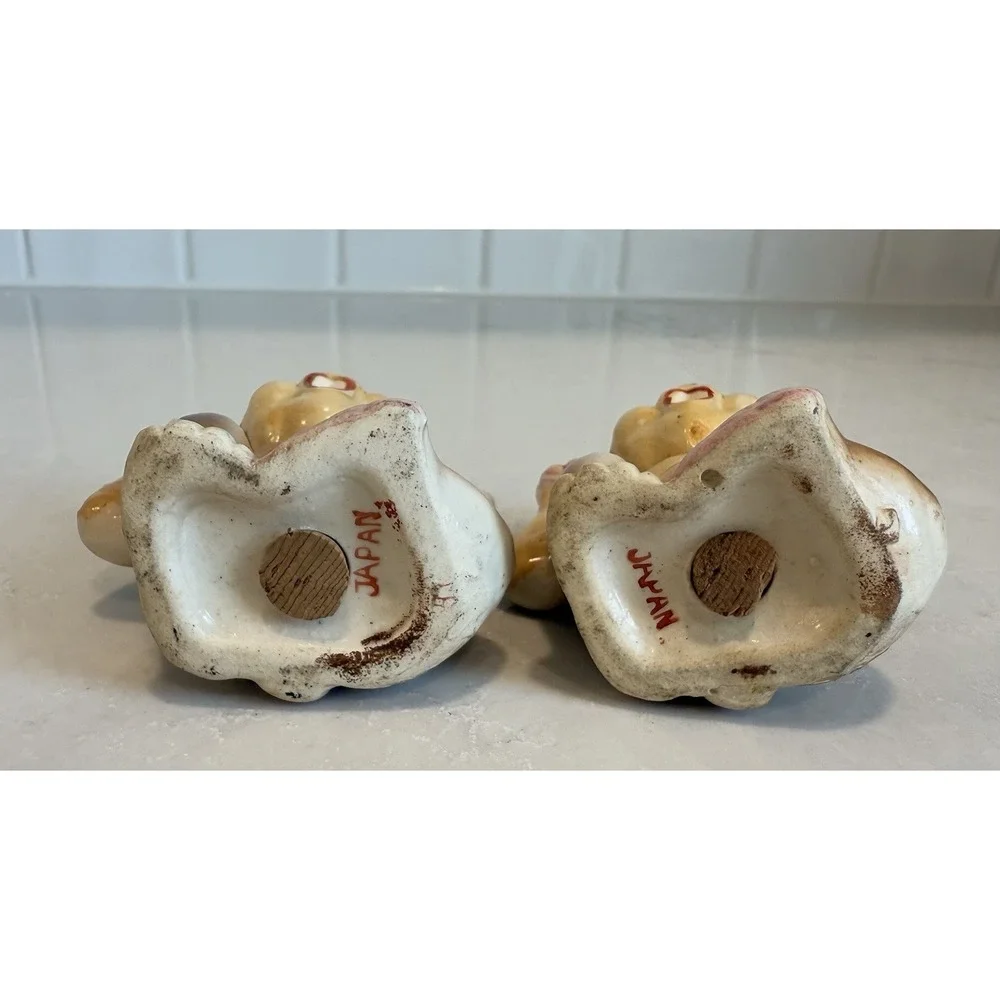 Vintage Anthropomorphic‎ Bear Cubs Salt & Pepper Shakers Mid Century Japan MCM
